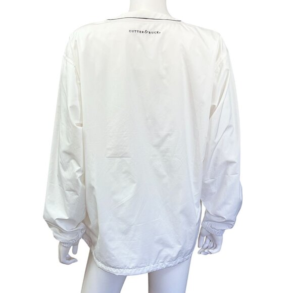Cutter & Buck Ladies V-Neck Windbreaker Pullover Medium White Poly Lightweight - Picture 2 of 8